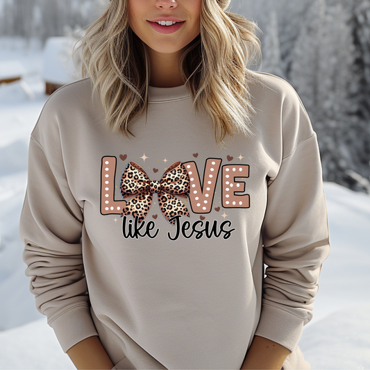 LOVE like Jesus | leopard print |Direct to film Transfer |DTF