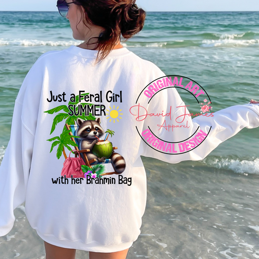 Just a feral girl summer with her brahmin bag| raccoon | Brahmin Inspired | Direct to film transfer