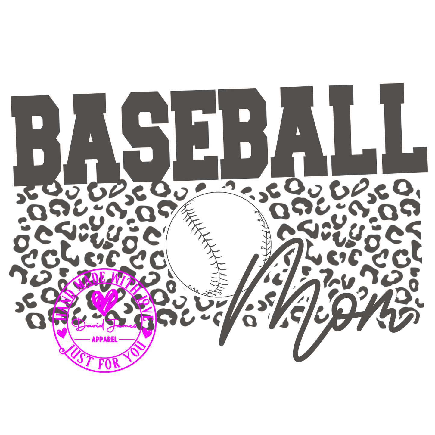 DIGITAL DOWNLOAD PNG |Baseball mom |Leopard print