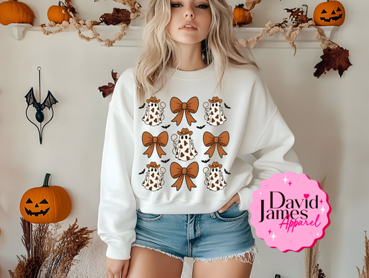 Trendy cowboy ghost and bows DTF