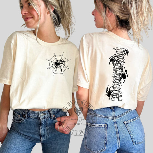 Spine and spiders with POCKET | Halloween |Screen print transfer