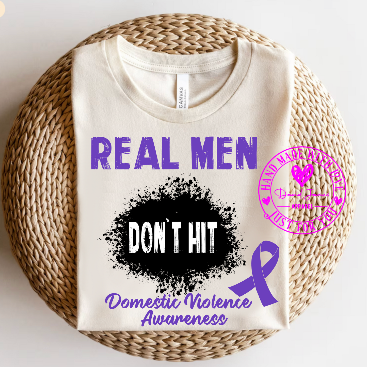 Real men don’t hit| Domestic violence awareness |Direct to Film Transfer |DTF