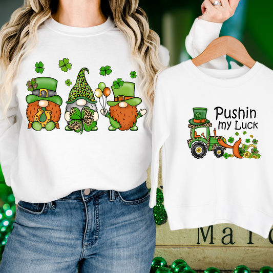 Gnomes and tractor | St. Patricks Day themed | Direct to film transfer