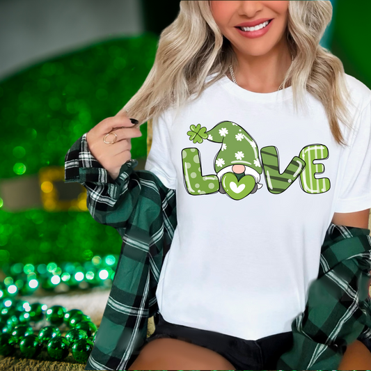 LOVE gnome | St. Patricks Day themed | Direct to film transfer
