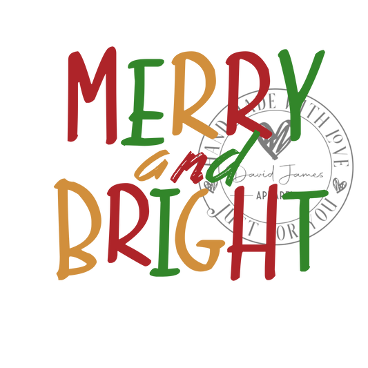 DIGITAL DOWNLOAD PNG | Merry and Bright| Christmas