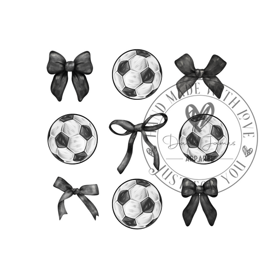 DIGITAL DOWNLOAD PNG | Bows and soccer balls