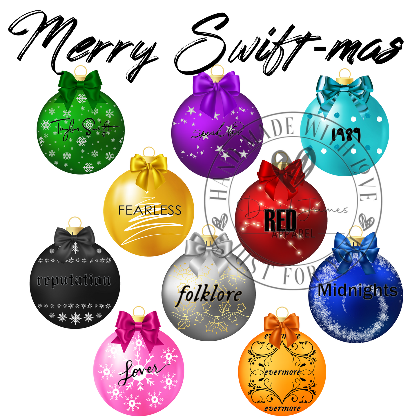 DIGITAL DOWNLOAD PNG| Merry Swift-mas | Eras Ornaments