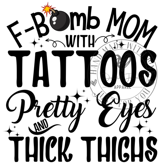 DIGITAL DOWNLOAD PNG |F Bond Mom with tattoos pretty eyes and thick thighs