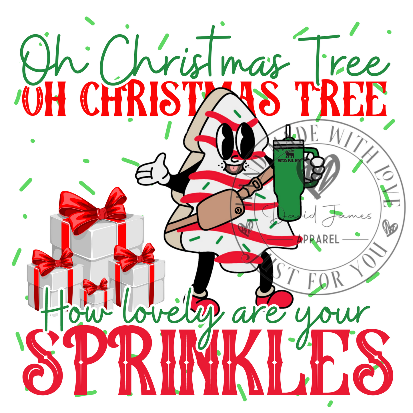 DIGITAL DOWNLOAD PNG Format |Oh Christmas Tree Oh Christmas Tree How Lovey are your sprinkles |Bougie Snack Cake Stanley