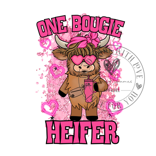 DIGITAL DOWNLOAD PNG | One Bougie Heifer |Valentines day |Stanley tumbler