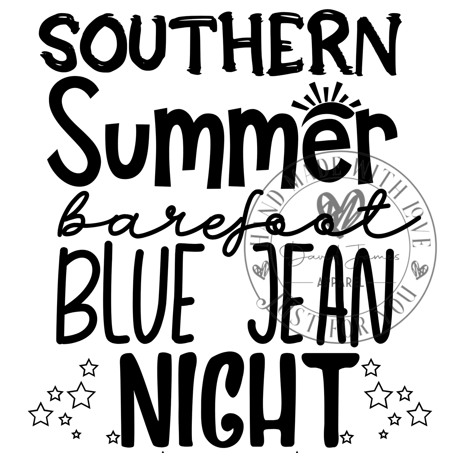 DIGITAL DOWNLOAD PNG | Southern Summer barefoot blue jean night