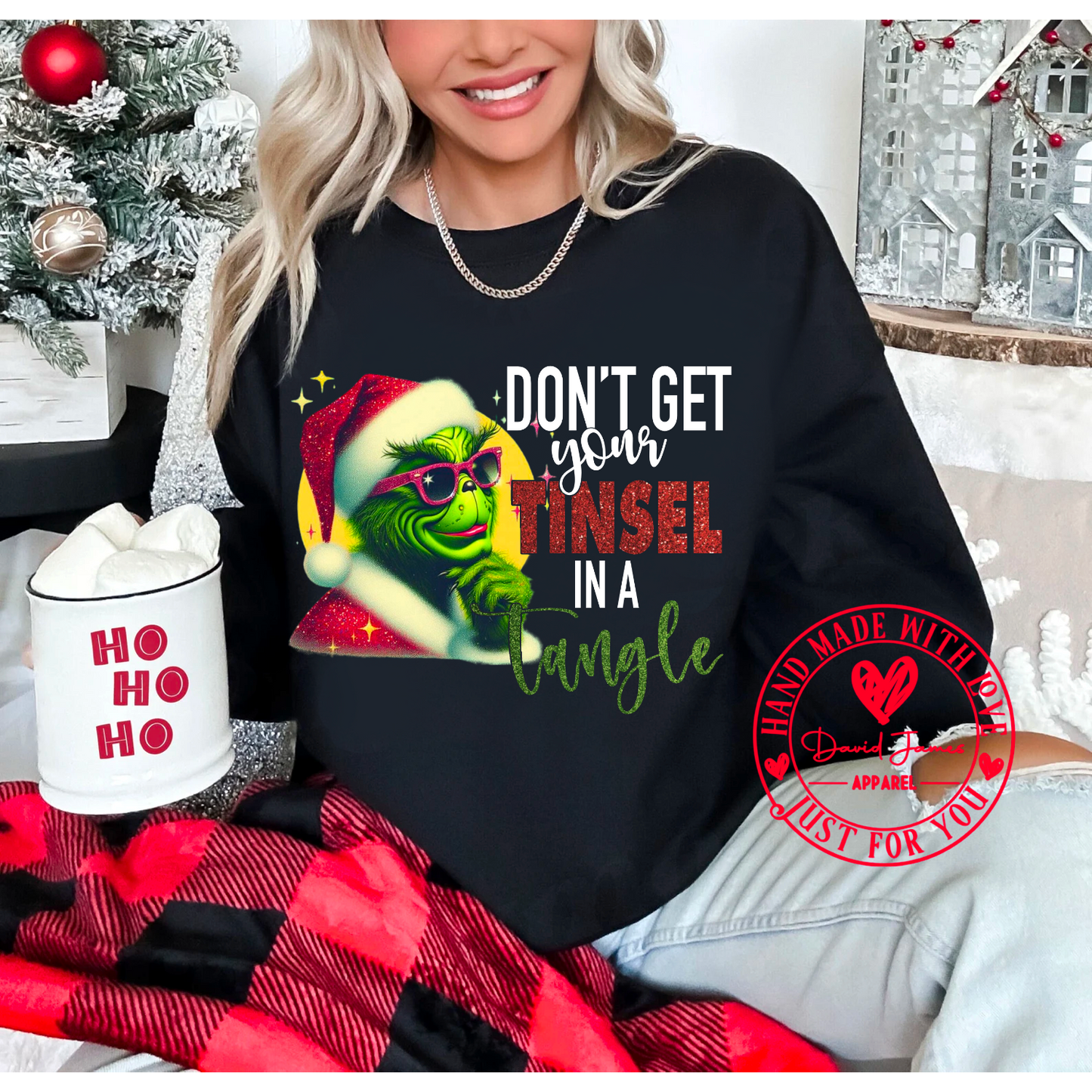 The grinch Don't get your tinsel in a tangle DTF transfer