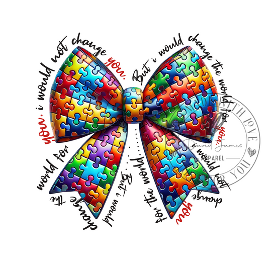 DIGITAL DOWNLOAD PNG | Autism coquette bow | Autism Awareness