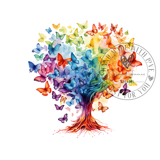 DIGITAL DOWNLOAD PNG | butterfly tree | Autism Awareness