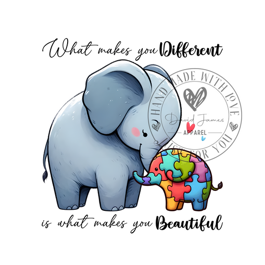 DIGITAL DOWNLOAD PNG | What makes you different is what makes you beautiful | Autism Awareness
