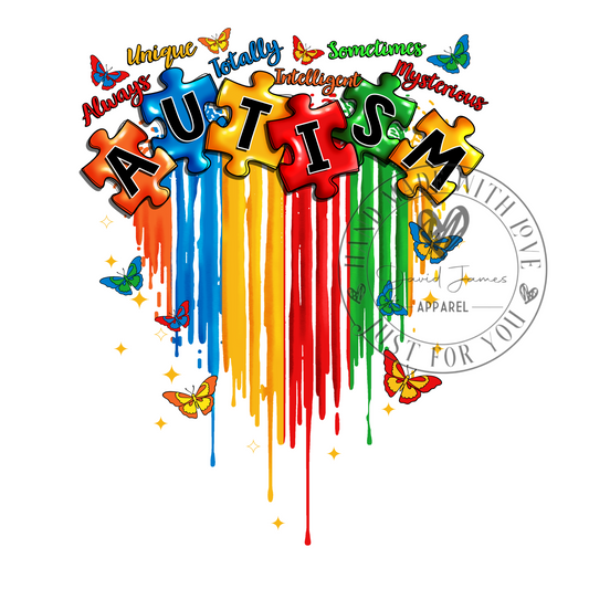 DIGITAL DOWNLOAD PNG | Autism Always Unique Totally Intelligent Sometimes Mysterious| Autism Awareness