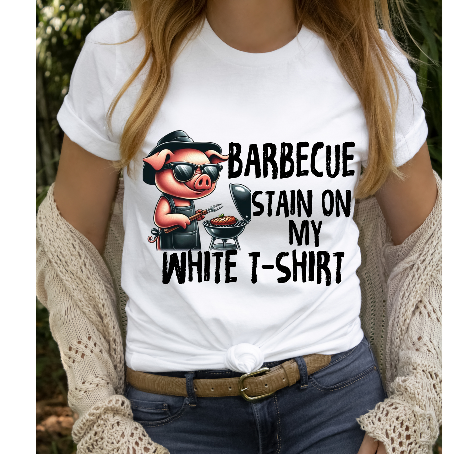 Barbecue stain on my white T-shirt | Direct to film Transfer