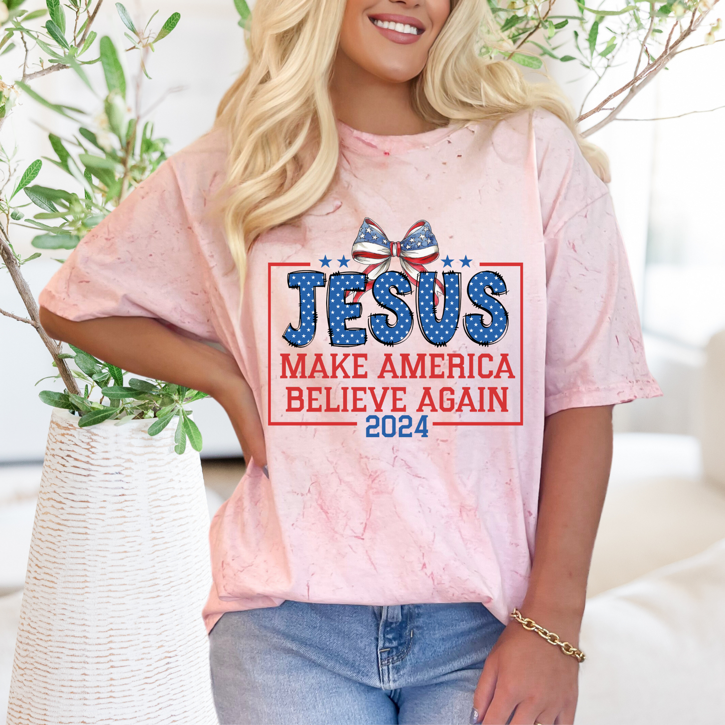 Jesus Make American Great Again | Stars and Stripes | Direct to film transfer