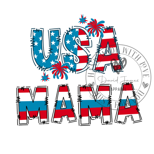 DIGITAL DOWNLOAD PNG USA Mama |Stars and Stripes