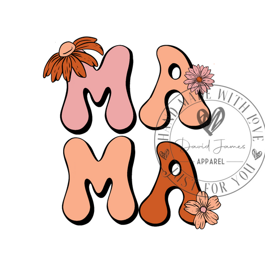 DIGITAL DOWNLOAD PNG | Mama Retro flowers