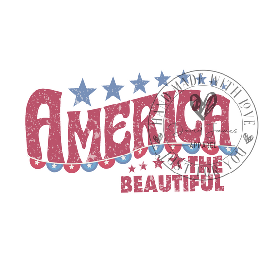 DIGITAL DOWNLOAD PNG American the beautiful |Retro distressed