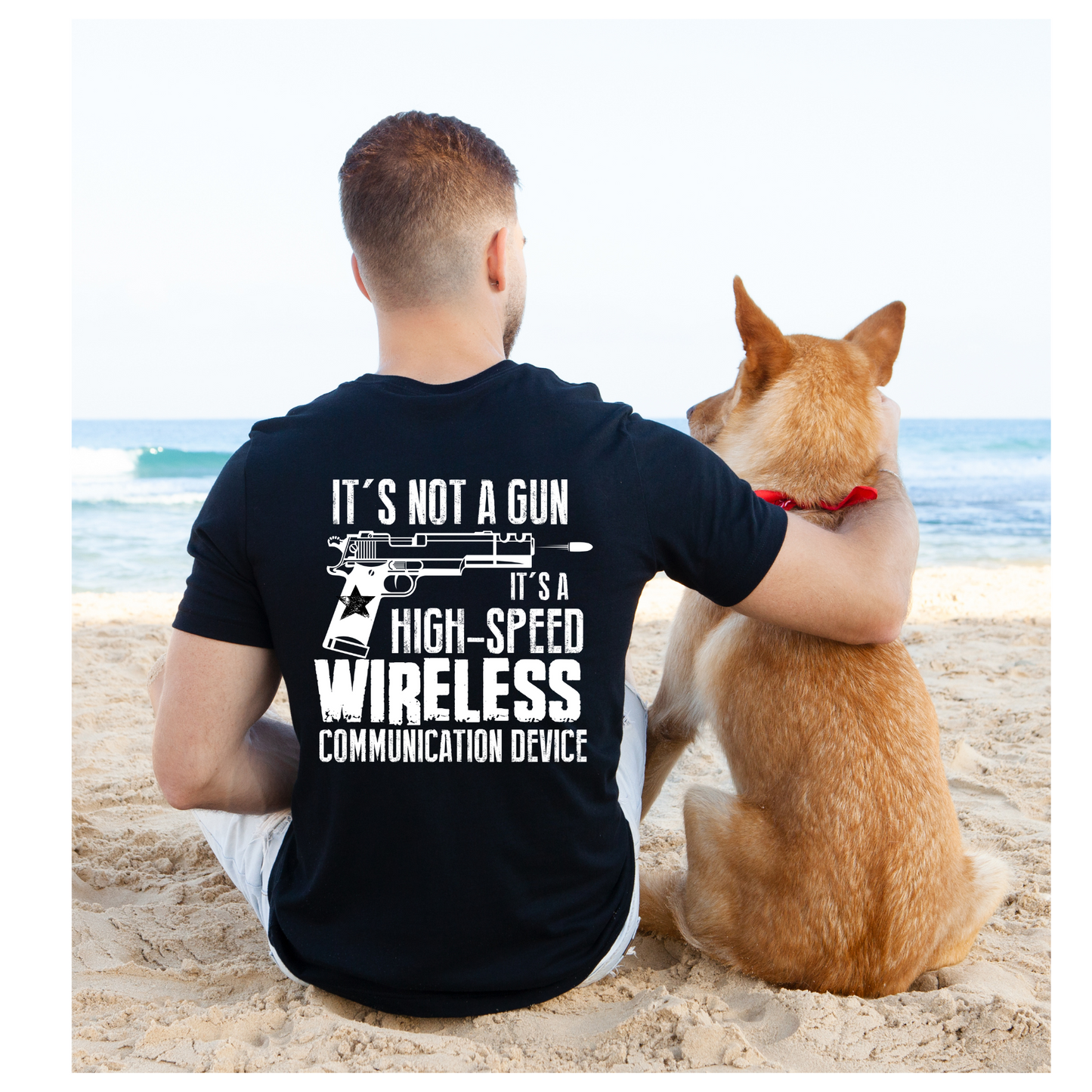 It's not a gun it's a high speed Wireless communication device |Screen Print Transfer