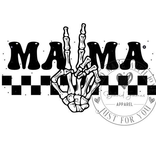 DIGITAL DOWNLOAD PNG | MAMA checkered |Middle finger