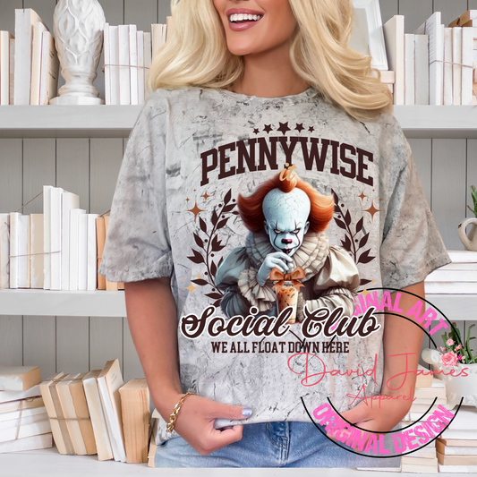 Social Club | Pennywise it| drinking iced coffee| Select your size | Direct to film Transfer