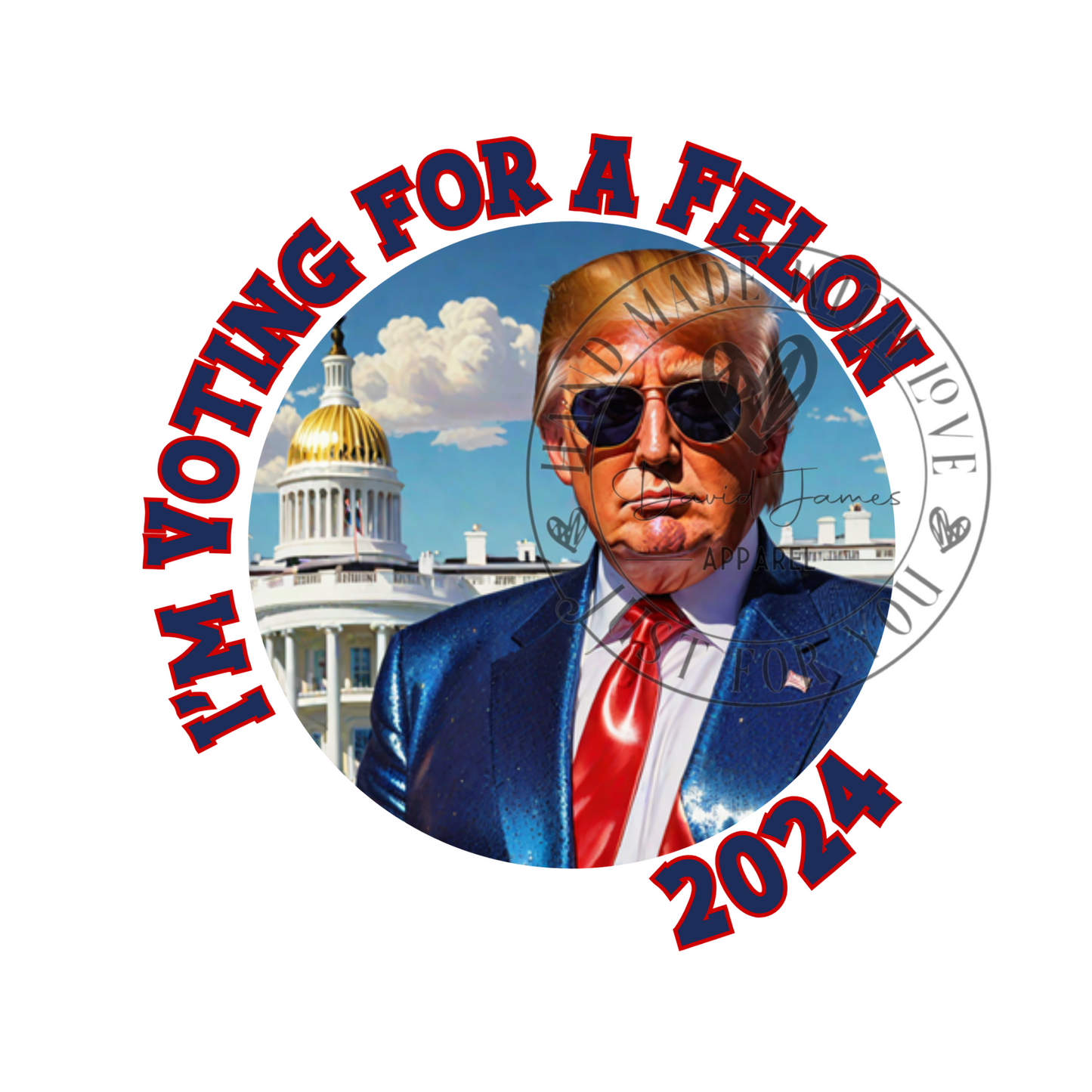 DIGITAL DOWNLOAD PNG | Trump 2024 | I'm Voting for a Felon | Republican gift