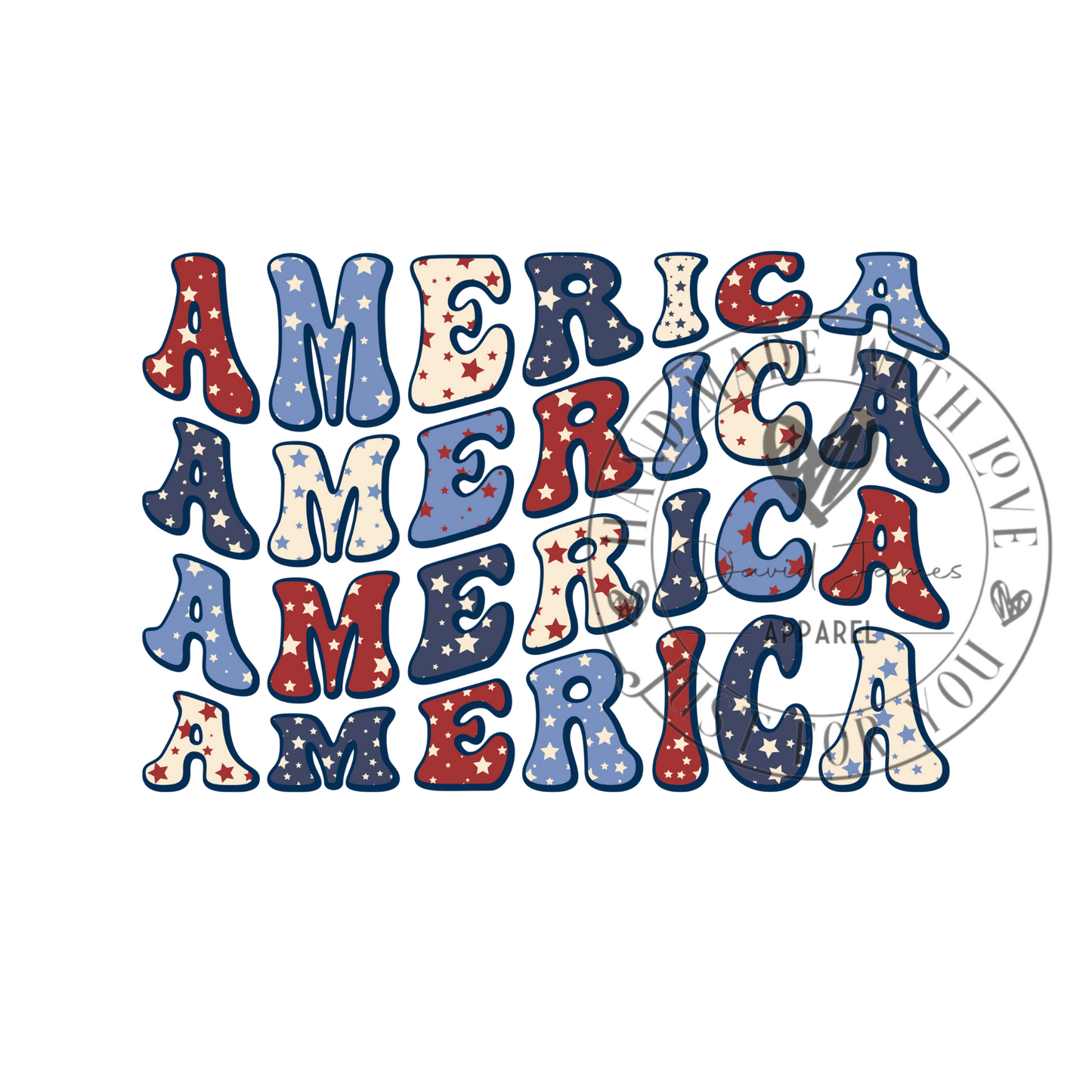 DIGITAL DOWNLOAD PNG | America America America | Stars and Stripes |July 4th