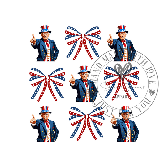 DIGITAL DOWNLOAD PNG | Trump and bows | Trump 2024 | July 4th