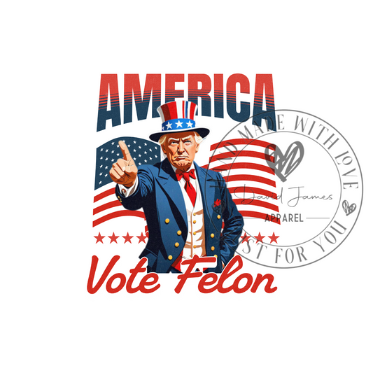 DIGITAL DOWNLOAD PNG | America Vote Felon | Trump 2024