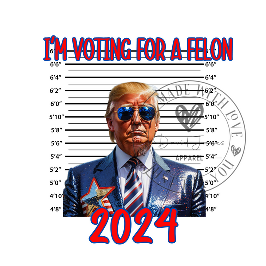 DIGITAL DOWNLOAD PNG | I'm voting for a felon | Trump 2024 |Republican gift | 'Merica