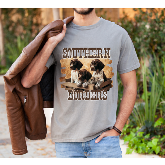 SB Pointer pups in a crate SOUTHERN BORDERS Direct to film Transfer |DTF