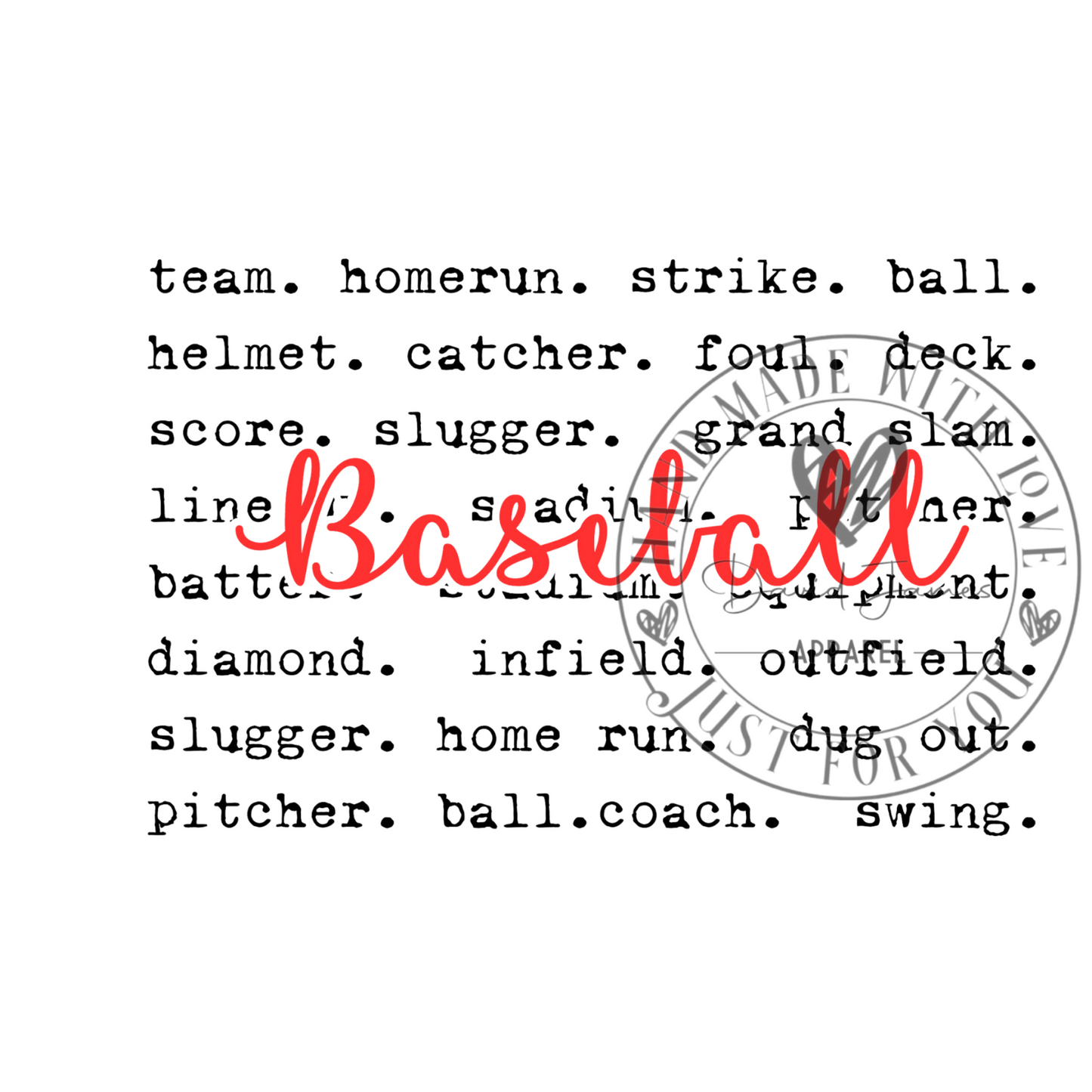 DIGITAL DOWNLOAD PNG | Baseball | Baseball terms