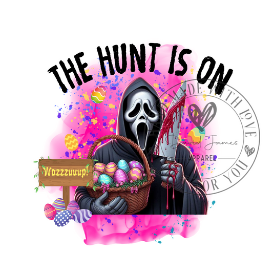 DIGITAL DOWNLOAD PNG | Ghost face with basket "The hunt is on" |EASTER | American Killers