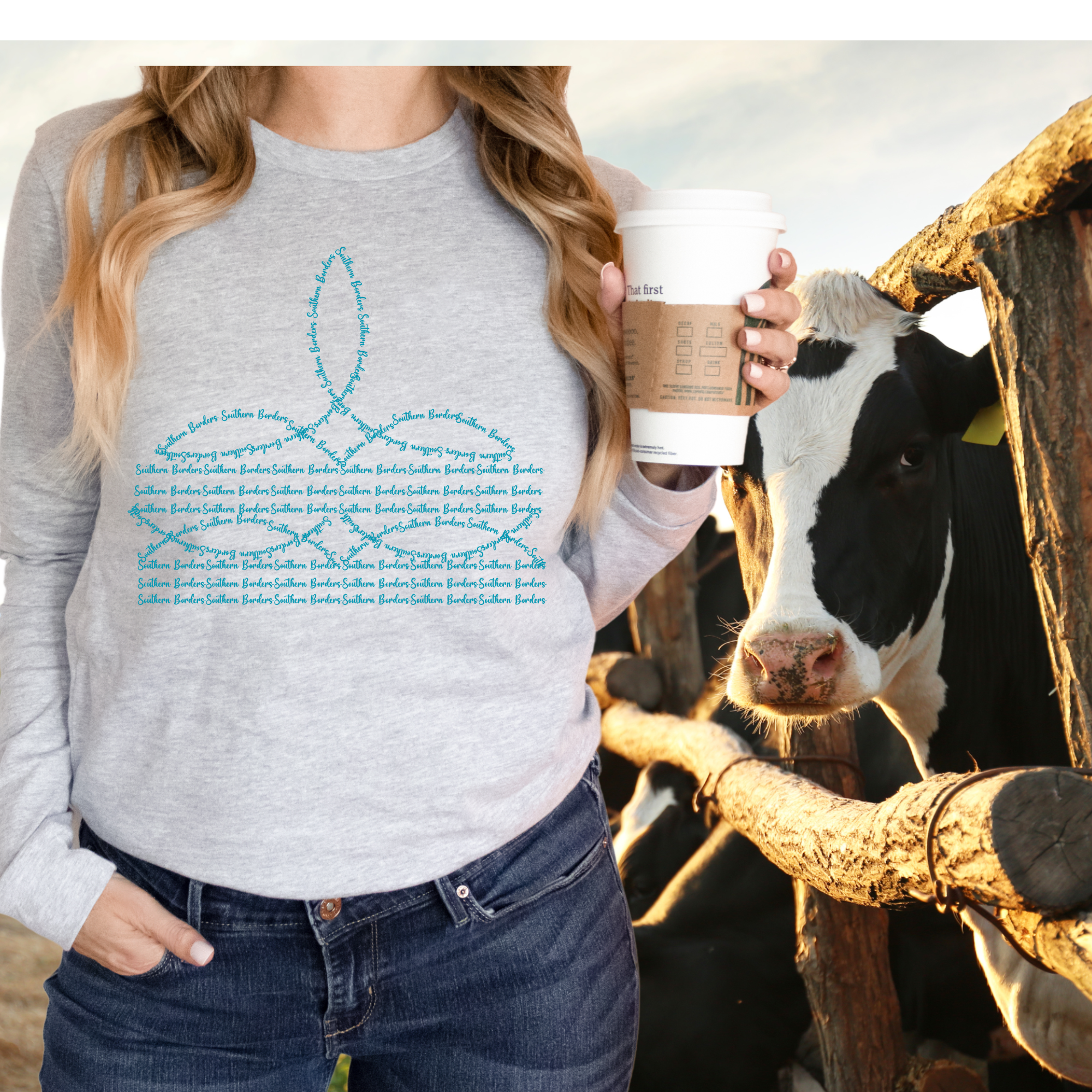 Boot Stitch SB | SOUTHERN BORDERS Collection | TEAL |Direct to film Tr ...