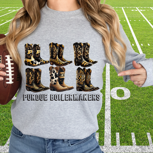 Purdue boilermakers Cowboy boots | Football | Direct to film Transfer | DTF