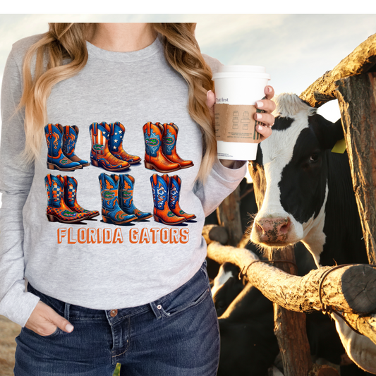 FL Gators Cowboy boots | Football | Direct to film Transfer | DTF