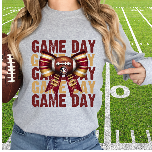 FL Seminoles  Bow "GAMEDAY" | Direct to film transfer | DTF