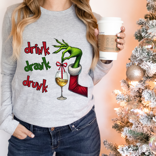 Grinch | Drink drank drink | Direct to film Transfer | DTF