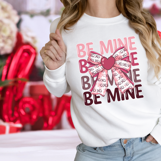 Be Mine XO XO bow| Valentine’s Day |Direct To Film Transfer |DTF