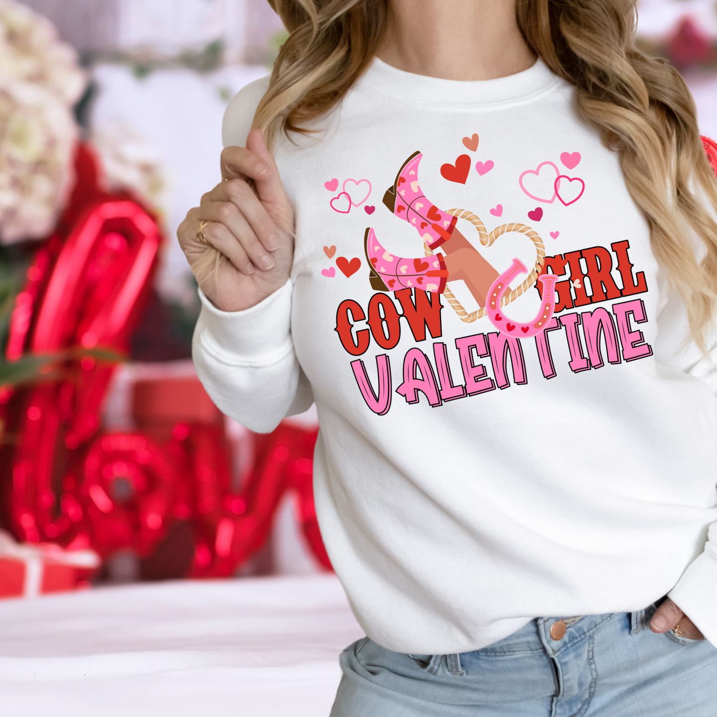 Cow Girl Valentine| Valentine’s Day |Direct To Film Transfer |DTF