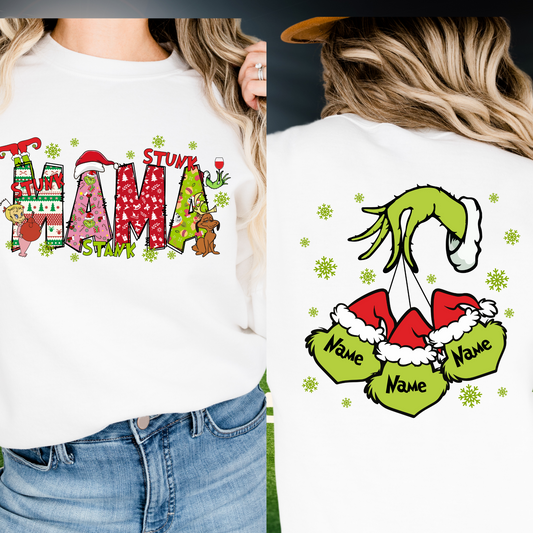 Bundle Image Family names on Grinch ornaments and MAMA  | Direct to film transfer