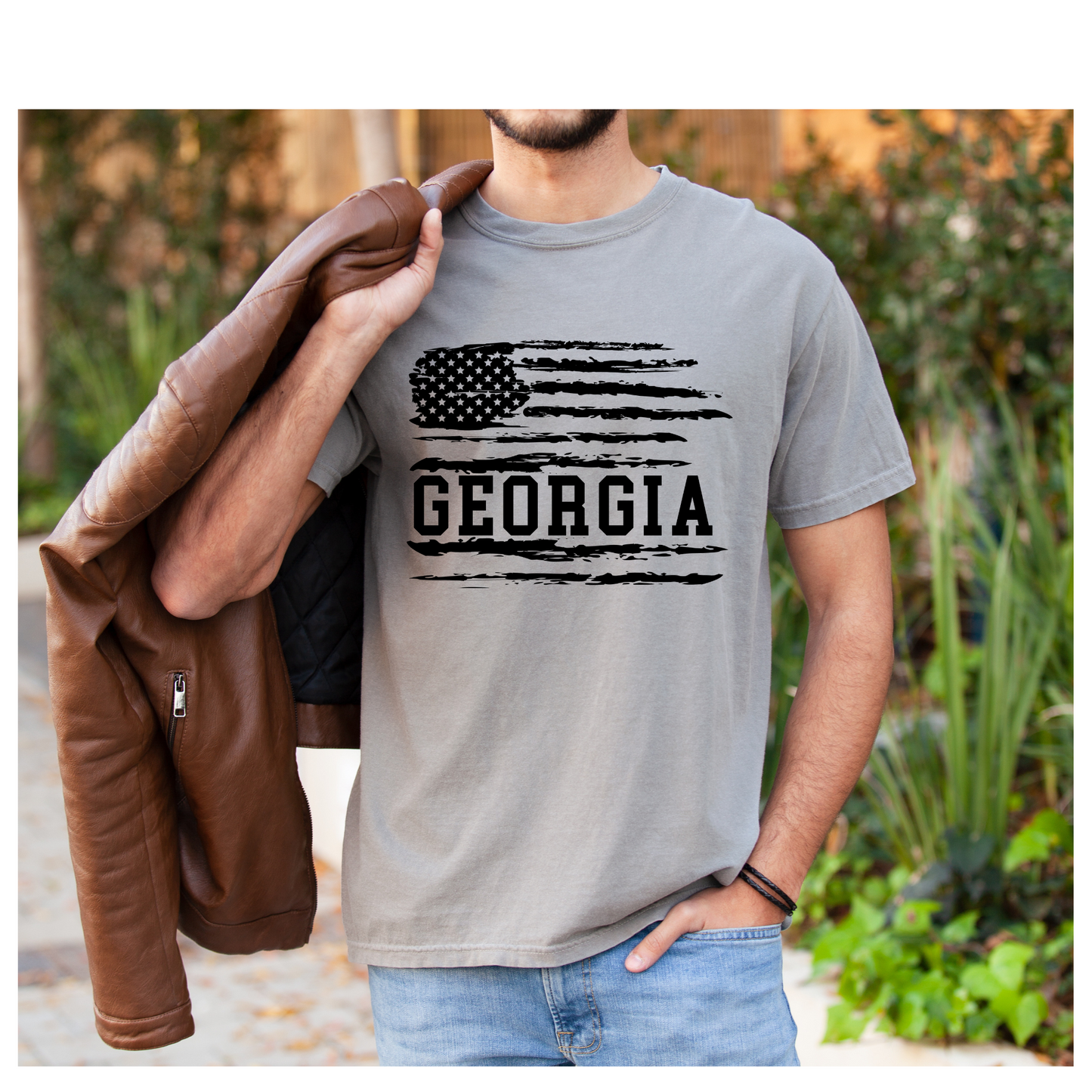 Georgia fan |distressed American flag UGA |Screen Print Transfer