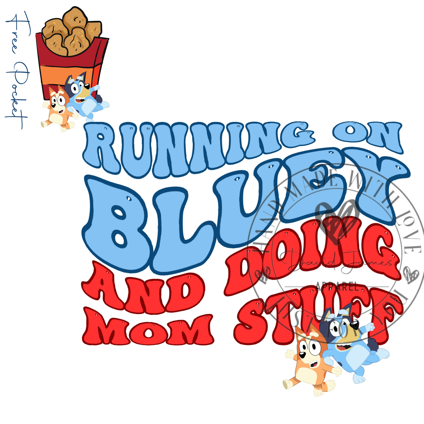 DIGITAL DOWNLOAD PNG Running on Blue and doing mom things